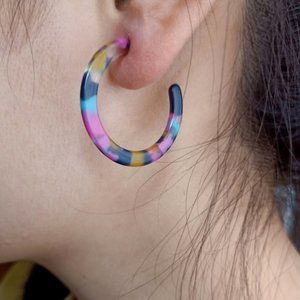 💦Acrylic Hoop Earrings - Speckled💦